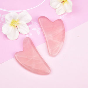 Rodillos Dobles de Jade Rosa Cuarzo Real Tradicional Chino, Portátiles, Frescos y Cómodos, para Masaje Gua Sha en Cabeza, Rostro y Cuerpo - Product Image 4