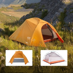 Neues Modell Vier-Jahreszeiten-Doppelschicht-Leichtgewicht-Nylon Tragbares Einzimmer-Zelt für 2 Personen mit Diagonalverstrebung für Outdoor-Camping und Wandern - Product Image 5