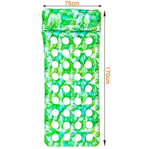 Flotador Inflable con Estampado de Hojas Verdes, con Orificios para Vasos, Almohada Flotante para Piscina para Adultos - Product Image 5