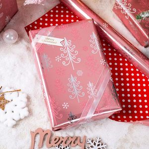 Burymento Christmas <b>Wrapping</b> <b>Paper</b> Reversible Pink Tree Design 17 In X 32.8 Ft Gift Craft Holiday Use - Product Image 1