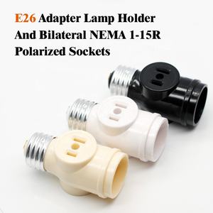 Portalámparas E26 con dos enchufes de 1-15R e interruptor de cremallera, hecho de baquelita, <span class=keywords><strong>Boca</strong></span> de aluminio y cobre - Product Image 5