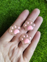 100 PIÈCES Mini-breloques en résine à dos plat de 20 mm, motif patte de chat, pour slime