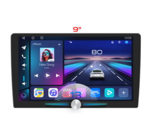 Radio con Pantalla para Auto Android <span class=keywords><strong>Caska</strong></span>, Reproductor Multimedia Estéreo, 4G WIFI, GPS, Soporte para Tablero Universal con Perilla - Product Image 1