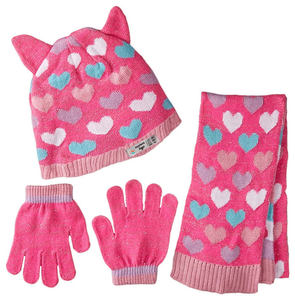 Usine directe Logo personnalisé <span class=keywords><strong>laine</strong></span> et ensemble hiver bonnet écharpe gants ensembles pour Offre Spéciale - Product Image 1