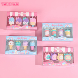 Venta al por mayor de fábrica: Set de borradores de helado mini desmontables de alta calidad con diseño de dibujos animados, premio para estudiantes, material escolar 751 - Product Image 3