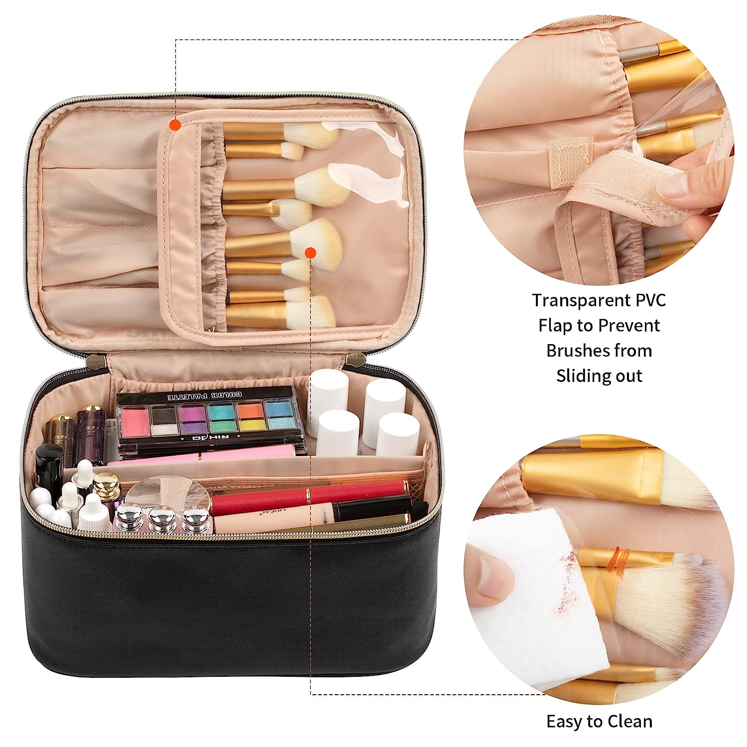 Waterproof Makeup Bag - Portable Travel Organizer with Large Capacity & Divider, Ideal Cosmetic Storage for Women - Custom Logo Accepted Waterproof Makeup Bag - Portable Travel Organizer with Large Capacity & Divider, Ideal Cosmetic Storage for Women - Custom Logo Accepted