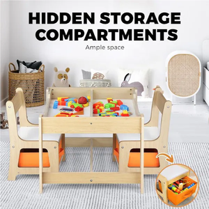 Montessori mẫu giáo mầm non trẻ em đồ nội thất bằng gỗ đặt cổ điển hoạt động bảng và Ghế trẻ em Bàn và ghế đặt - Product Image 3