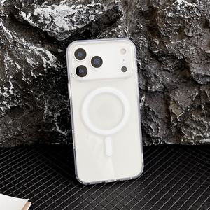 Venta al por mayor de cristal transparente acrílico funda para teléfono móvil con anillo magnético blanco para iPhone 17 <span class=keywords><strong>Air</strong></span> contraportada para iPhone 17 Pro <span class=keywords><strong>Max</strong></span> - Product Image 2