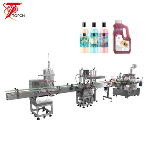 Automatic Bottling Line Laundry Detergent Dish Washing Liquid Gel Hand Soap Bottle Filling Capping Labeling Machine Line