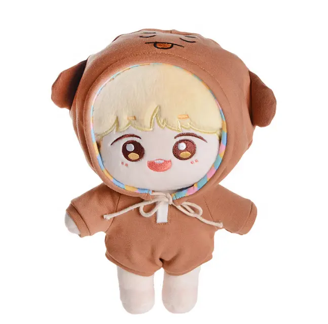low moq kpop idol stuffed cotton plush doll custom rag doll with clothes