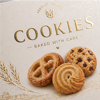 Boîte d'emballage rigide pour biscuits, de qualité alimentaire, écologique, recyclable, avec pelliculage mat, logo personnalisé, pour boulangerie, pain et gâteaux, vente en gros
