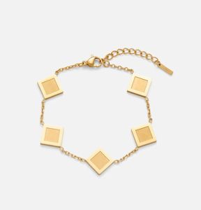 Inspire takı toptan paslanmaz çelik yüksek kalite 18K altın kare dekoratif bilezik isıya dayanıklı moda takı - Product Image 1