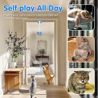 Jouet pour chat électrique télécommandé à suspendre à la porte, avec mouvement automatique, souris en peluche, recharges, en plastique écologique, jouet interactif d'exercice pour animaux de compagnie d'intérieur