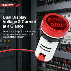 Testador Industrial Automatico AC96-22 com Display LED de 22mm para Medicao de Dupla Tensao e Corrente medidor de painel digital - Product Image 2