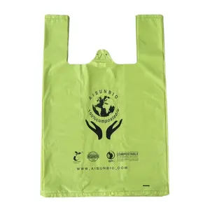 100% 生物降解购物袋塑料袋可堆肥玉米淀粉袋