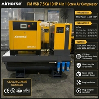 Compresseur d'air à vis à vitesse variable 7,5 kW 10 ch monophasé Compresseur d'air industriel 39cfm/120psi/230 volts 460v 415V