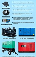 Générateur diesel de 100 kW, 200 kW, 20 kVA, 30 kVA, 40 kVA, 50 kVA, 60 kVA, 70 kVA, 80 kVA, 90 kVA, 100 kVA, 110 kVA, 120 kVA avec longue garantie