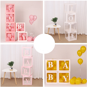 <span class=keywords><strong>Ballons</strong></span> personnalisés pour bébé fille garçon, boîte en papier de décoration pour douche de bébé, boîte en cube, <span class=keywords><strong>ballons</strong></span> en acrylique transparent avec une lettre, cadeau - Product Image 2