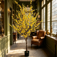 Realistiche bloemstukken Kunstmatige Forsythia bloemen Binnenplanten Kunstbloemen Bar Kantoor Huisdecoratie Accessoires Bruiloft achtergrond