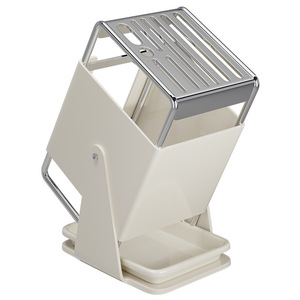 Stainless Steel Knife Holder <b>Rotatable</b> Countertop <b>Storage</b> <b>Rack</b> For Kitchenware Durable Design - Product Image 5