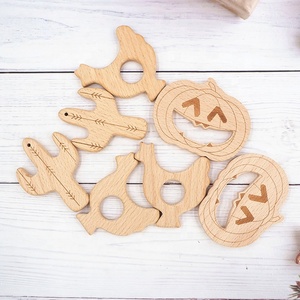 Collar con colgante de madera para bebé, juguete ecológico, <span class=keywords><strong>mordedor</strong></span> de Animal de haya Natural - Product Image 4
