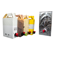 Sac en aluminium de 1L, 2L, 3L, 5L, 10L avec valve, sac en feuille d'aluminium BIB, carton de sacs, personnalisable