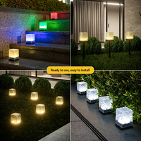 Lampada Solare da Giardino Impermeabile a Forma di Cubo di Ghiaccio con Sensore di Movimento per Patio, Sentieri e Illuminazione Ambientale