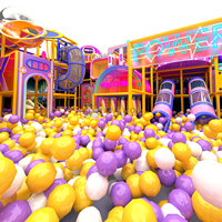 Aoleao Parque Infantil Interior Personalizado con Diseño de Galaxia Neón, Piscina de Pelotas, Tobogán y Zona de Escalada para Niños, Juego Suave con Certificación CE TUV