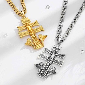 925 plata esterlina 18K chapado en oro joyería religiosa talismán amuleto doble <span class=keywords><strong>cruz</strong></span> diseño <span class=keywords><strong>Caravaca</strong></span> <span class=keywords><strong>Cruz</strong></span> colgante <span class=keywords><strong>collar</strong></span> - Product Image 2