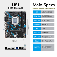 H81 BARU Mendukung TPM 2.0 Header LGA1150 Dual Channel 2X Slot RAM DDR3 NVMe M2 PCIe3.0 X16 SATA3.0 USB3.0 Motherboard H81