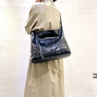 Sac Hobo pour femme en cuir de vachette véritable, sac à bandoulière vintage punk brillant, grand sac fourre-tout, vente en gros OEM ODM