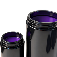 Frasco de Vidrio Violeta Oscuro Natural de 100/250/500/1000 ml, a Prueba de Olores, para Suplementos, Alimentos, Gomitas y Flores Secas, con Tapa de Baquelita