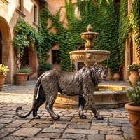 Figurine de guépard en bronze coulé artisanal – Taille entièrement personnalisable, pose en pleine course, patine polie, sculpture 3D, cadeau