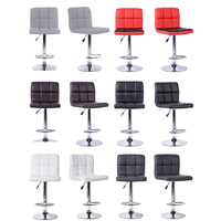 Tabouret de bar pivotant et réglable en cuir PU 2 pièces pour salle à manger, maison ou hôtel