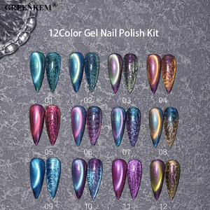 Perle de verre Design brillant vernis à ongles gel 10 Styles Magnétique Cat Eye <span class=keywords><strong>Aurora</strong></span> Effect Series 12 Kit de vernis à ongles gel couleur - Product Image 6