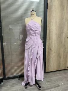 OUDINA Nuovo Elegante Abito Estivo in Chiffon con Volant, Senza Maniche, Lungo fino alla Caviglia, Vestito Casual da <span class=keywords><strong>Donna</strong></span> - Product Image 5