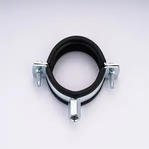 OEM ODM Hot Sale Galvanized Standard Pipe Clamp With M8+M10 Rubber