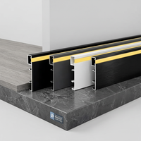 Zócalo de Pared de Aluminio con LED, Moldura Decorativa |   Perfil de Tira de Luz LED Metálica para Decoración de Interiores 6cm 8cm 10cm 12cm 15cm