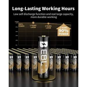 Para Pilas Recargables EBL Gold Pro AA, Paquete de 8, 1.2V 2800mAh, Alta Capacidad, NIMH, Precargadas, Actualizadas a 600mAh - Product Image 4