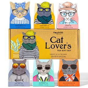 Coffret <span class=keywords><strong>Cadeau</strong></span> Thé Gourmand <span class=keywords><strong>pour</strong></span> Amateurs de Chats – 24 Thés, 6 Saveurs, Art Chat Élégant & Citations Amusantes <span class=keywords><strong>pour</strong></span> Maman et <span class=keywords><strong>Papa</strong></span> de Chat - Product Image 1
