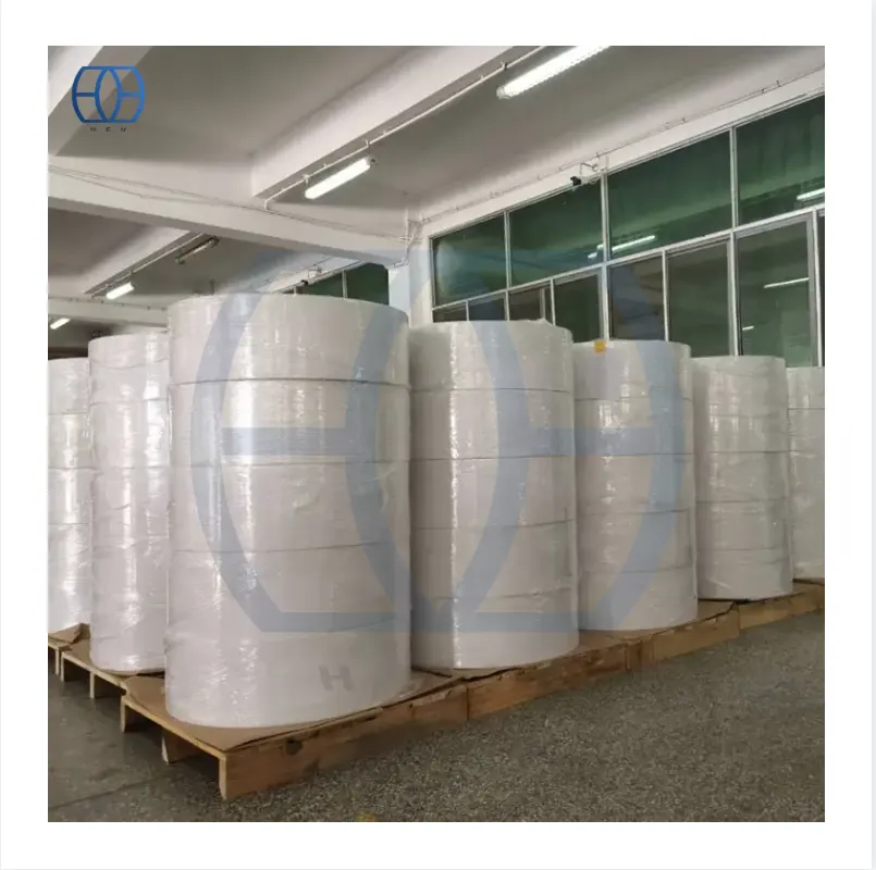 Raw material for Label printing white PP blank adhesive label roll