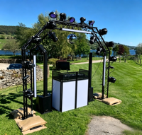 Support de scène modulaire portable G34P 1,5 m de style américain pour DJ, structure en aluminium robuste, capacité de charge de 500 kg