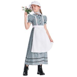 Bộ Trang Phục OEM Lịch Sử Cotton Mỹ Tạp Dề + Nắp Ca-pô + Váy Cho Bé Gái Tiên Phong - Product Image 2