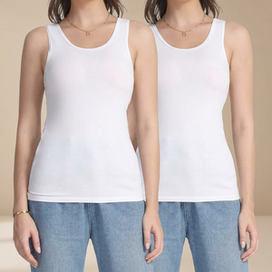 Top Quality Breathable Women Premium Trendy Solid Front Sleeveless Tank Top High Quality Knitted O-Neck Casual Wear - Product Image 3