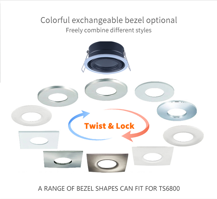 7w White Recessed LED Downlights Cut Out 68mm For Kitchen Room