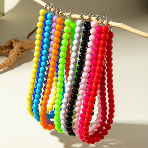 Collana di Perline alla Moda in Colori Dopamina, Stile Europeo <span class=keywords><strong>e</strong></span> Americano - Girocollo in Acrilico Semplice <span class=keywords><strong>e</strong></span> Versatile - Product Image 1
