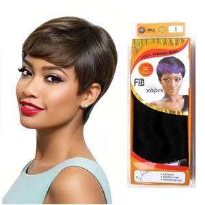 Оптовая продажа короткий парик Cheveux Janet коллекция человеческих волос с застежкой Janet человеческие волосы 8 шт. 28 шт./партия Короткие - Product Image 1