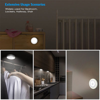 Veilleuse ronde à 6 led automatique à coller n'importe où sur batterie sans fil avec détecteur de mouvement lampe d'armoire