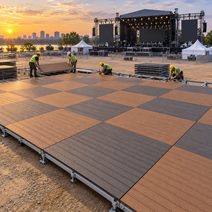 Plataforma Modular para Terraza de Jardín, Prefabricada en WPC y Acero Galvanizado, Impermeable y Ajustable, Suministro al por Mayor - Product Image 1