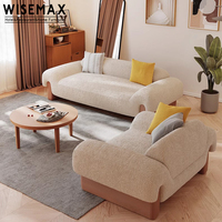 WISEMAX FURNITURE Ensemble de canapés en tissu et cuir Designs Office Grand canapé pour le salon Pieds en bois massif Canapé simple Chaise